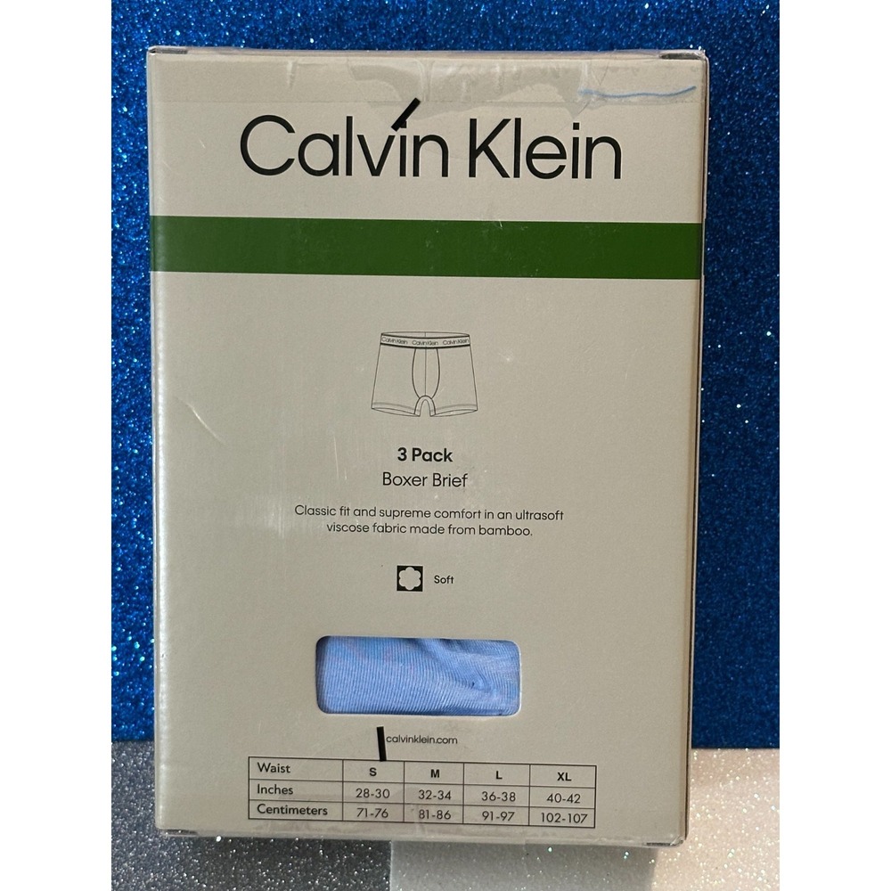 CALVIN KLEIN "THE ULTIMATE COMFORT" Viscose 3 PACK Boxer Brief ~ Size XL 40-42 - Picture 3 of 5